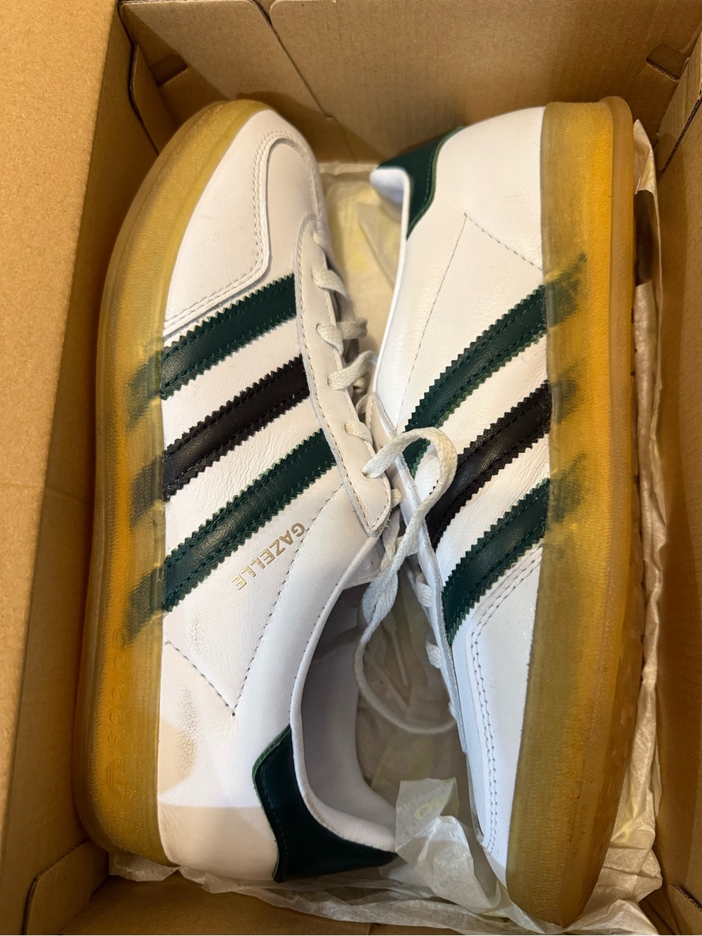 Adidas Gazelle with Green & Black Stripes